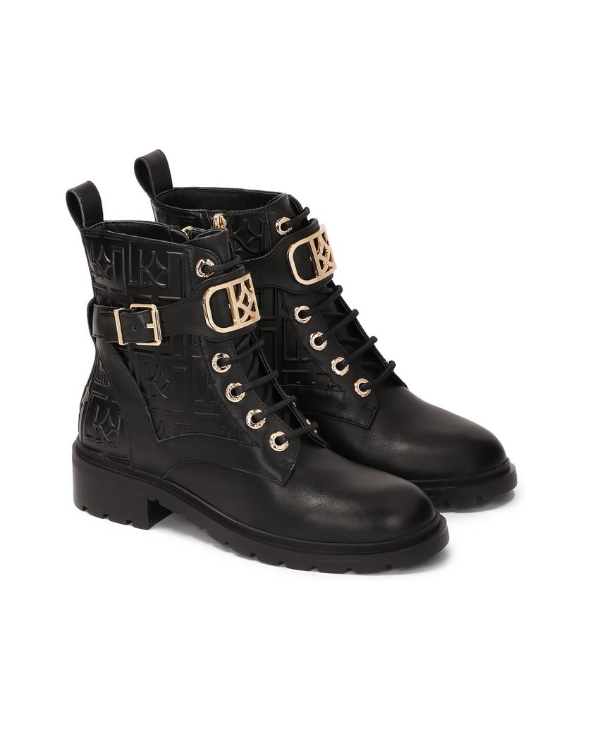 Kazar-Mit-Monogramm-verzierte-Stiefel-schwarz