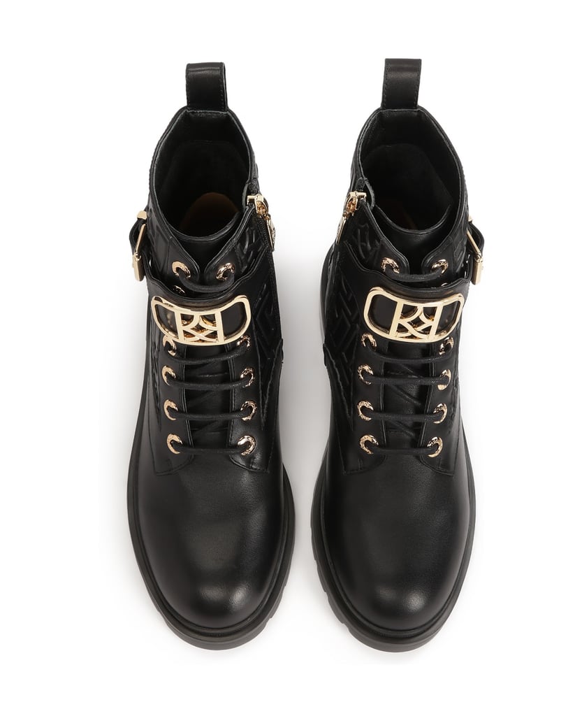Kazar-Mit-Monogramm-verzierte-Stiefel-schwarz