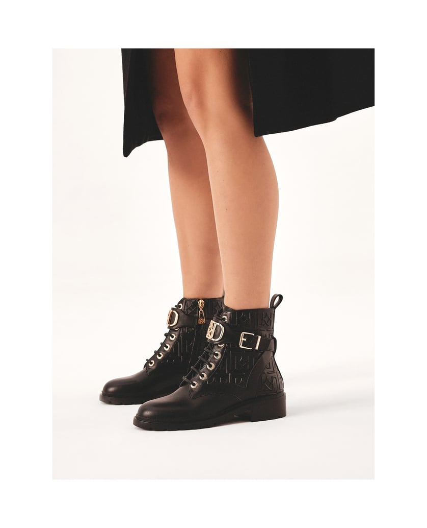 Kazar-Mit-Monogramm-verzierte-Stiefel-schwarz