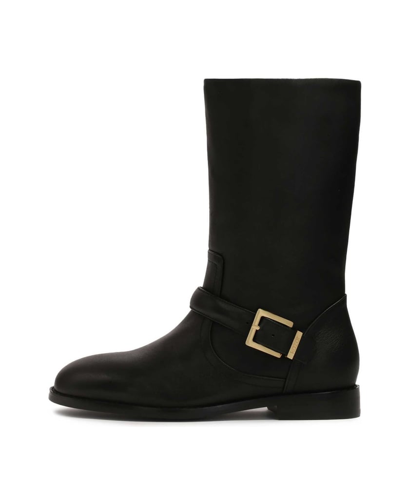 Kazar-Flat-slip-on-boots-in-black-leather-černá