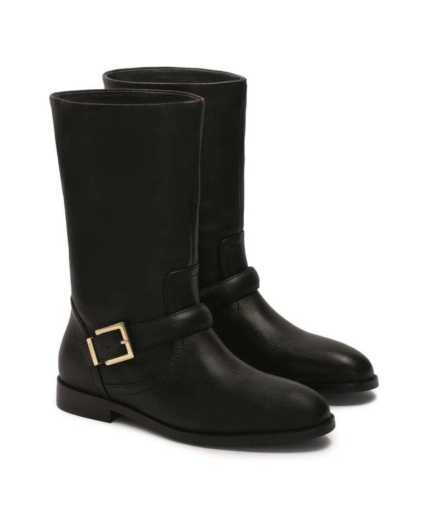 Kazar-Flat-slip-on-boots-in-black-leather-černá