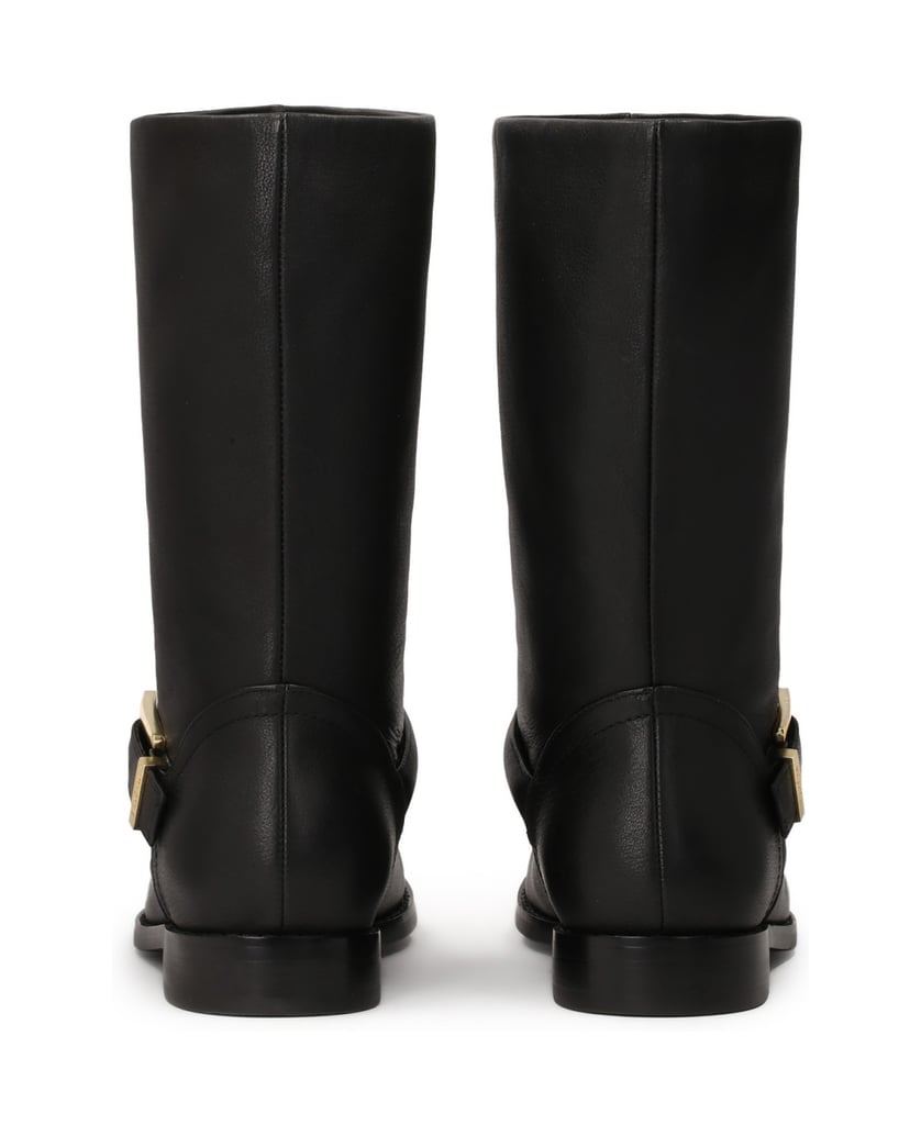Kazar-Flat-slip-on-boots-in-black-leather-černá