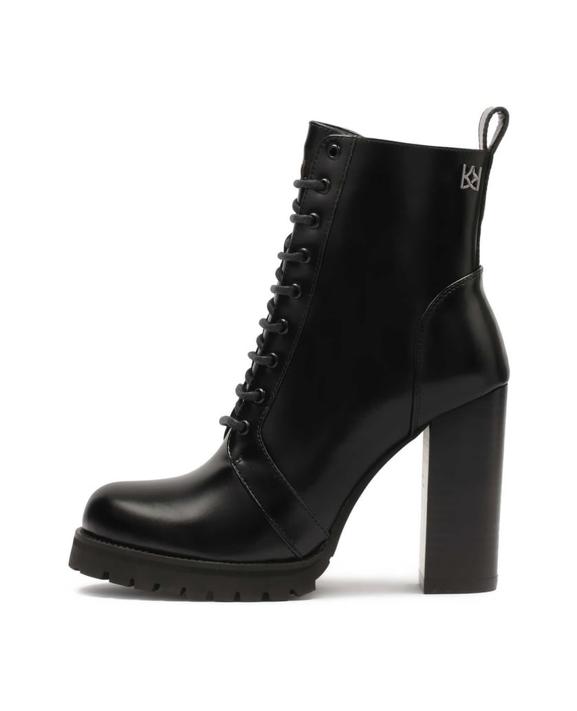 Kazar-Schnürstiefel-aus-Leder-auf-einem-hohen-schwarz