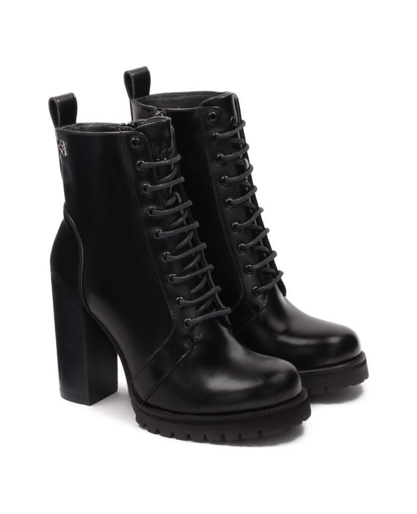 Kazar-Schnürstiefel-aus-Leder-auf-einem-hohen-schwarz