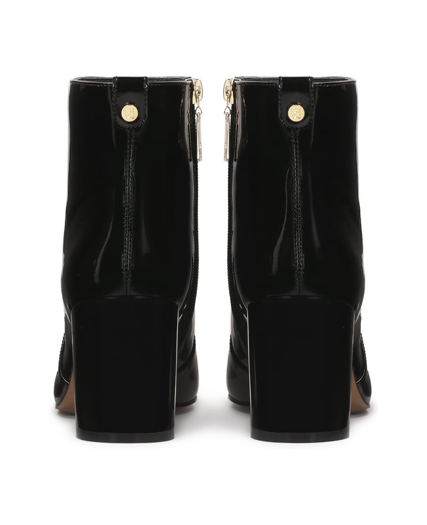 Kazar-Patent-leather-boots-with-extended-truncated-toes-černá