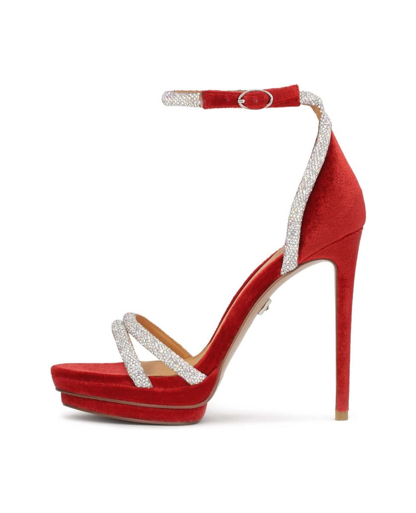 Kazar-Red-sandals-with-shiny-straps-červená