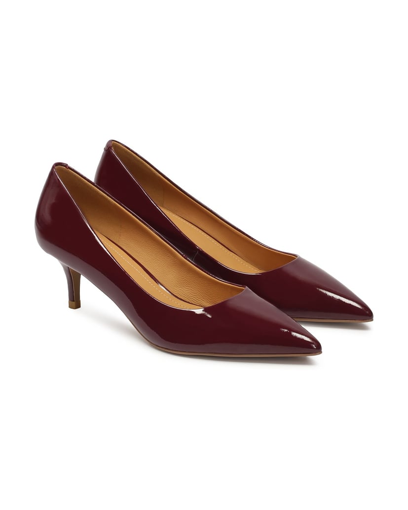 Kazar-Maroon-low-pumps-in-patent-leather-červená