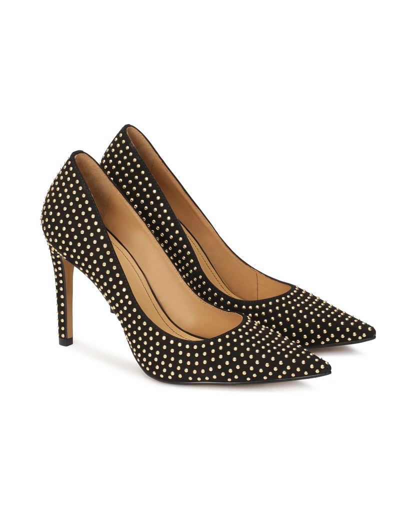 Kazar-Schwarze-Wildlederpumps-mit-goldenen-Nie-schwarz