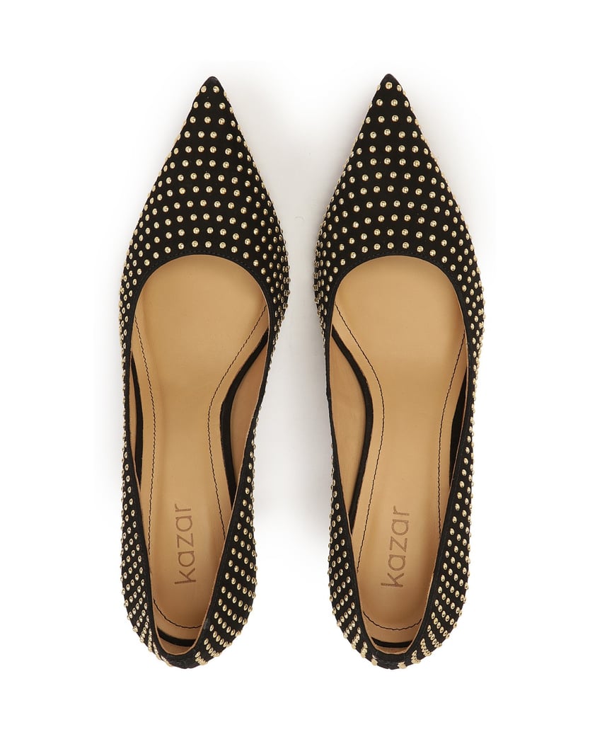 Kazar-Schwarze-Wildlederpumps-mit-goldenen-Nie-schwarz