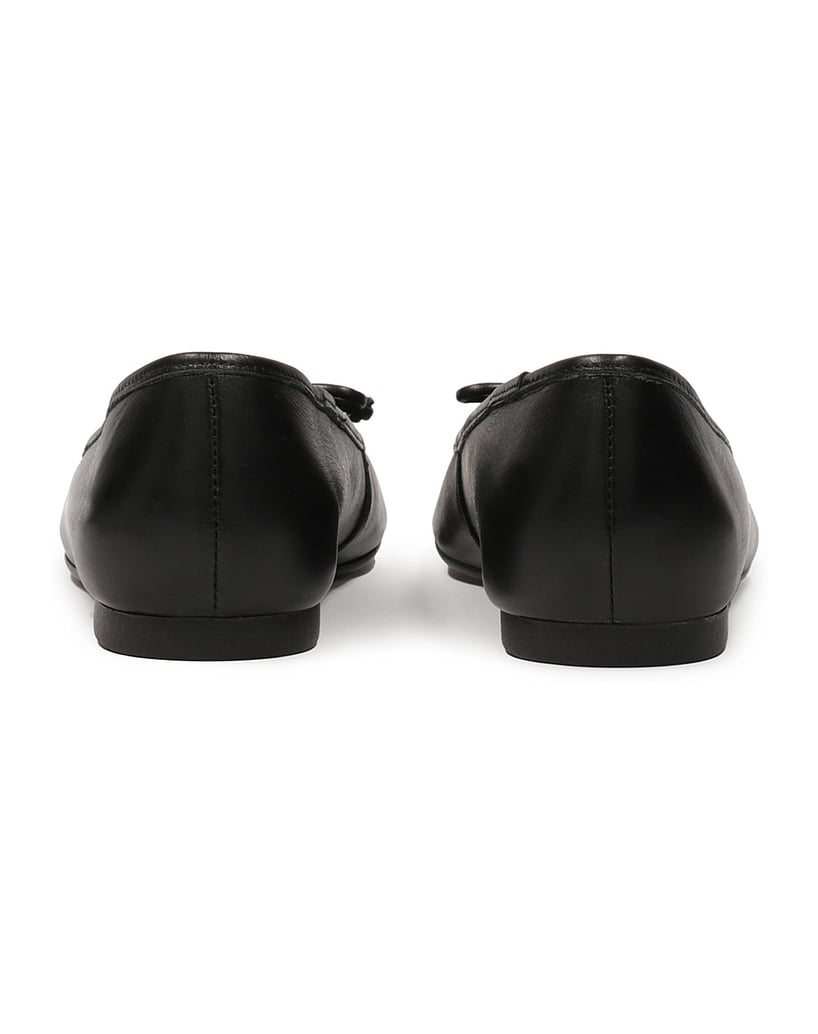 Kazar-Schwarze-Lederballerinas-mit-Schleife