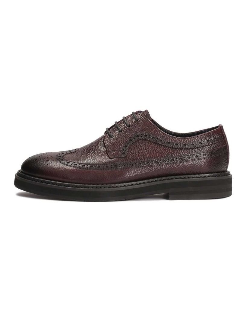 Kazar-Kastanienbraune-Brogue-Schuhe-aus-Naturl-rot