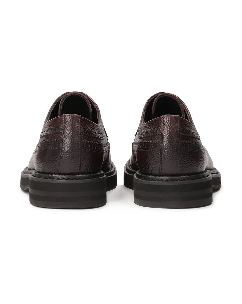 Kazar-Kastanienbraune-Brogue-Schuhe-aus-Naturl-rot