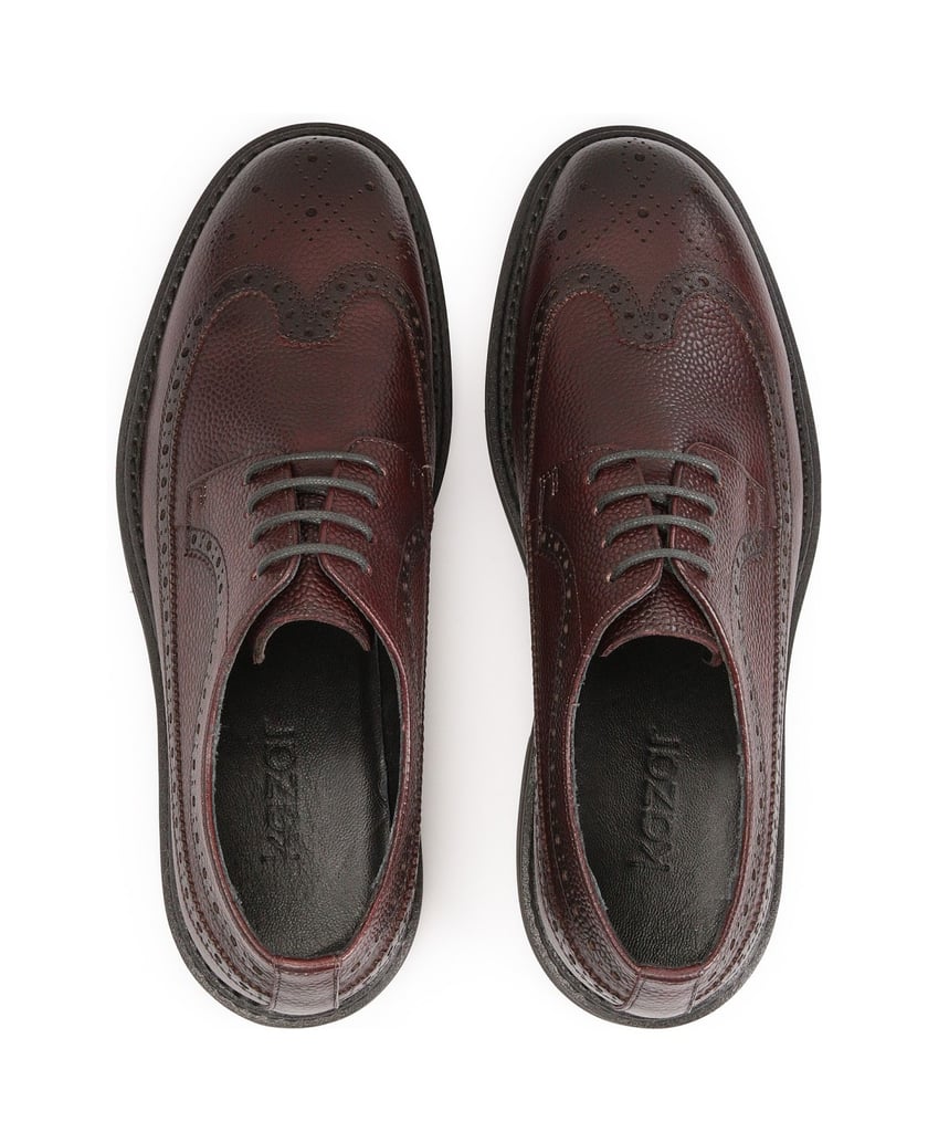 Kazar-Kastanienbraune-Brogue-Schuhe-aus-Naturl-rot