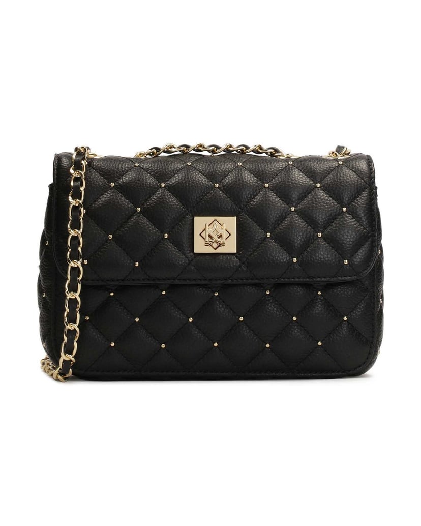 Kazar-Kleine-schwarze-Handtasche-mit-Steppung