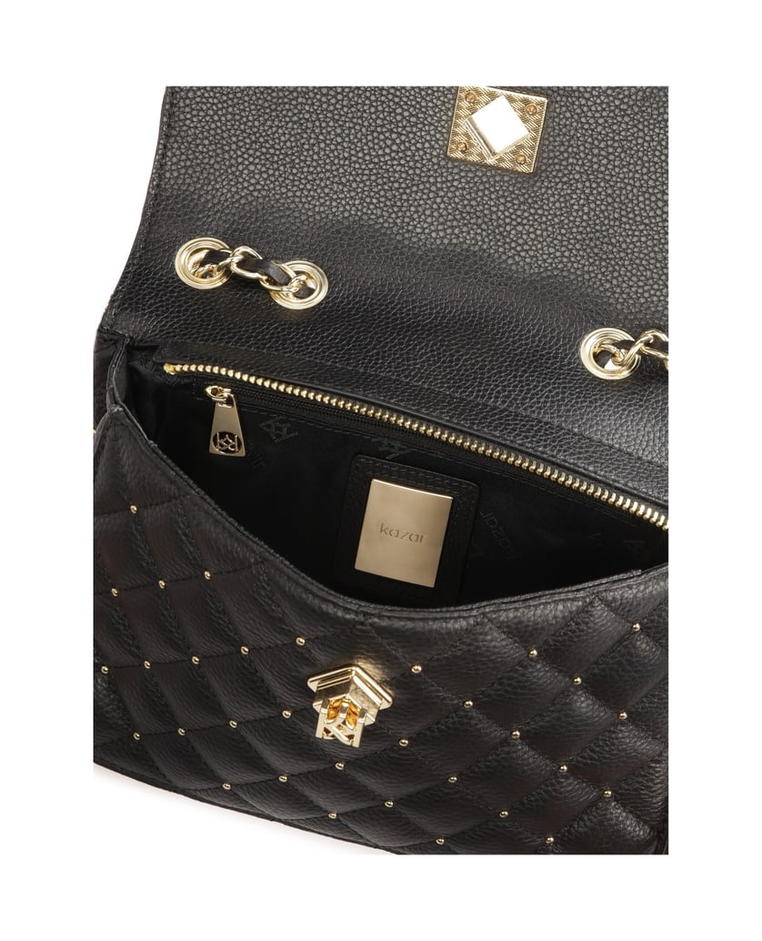 Kazar-Kleine-schwarze-Handtasche-mit-Steppung