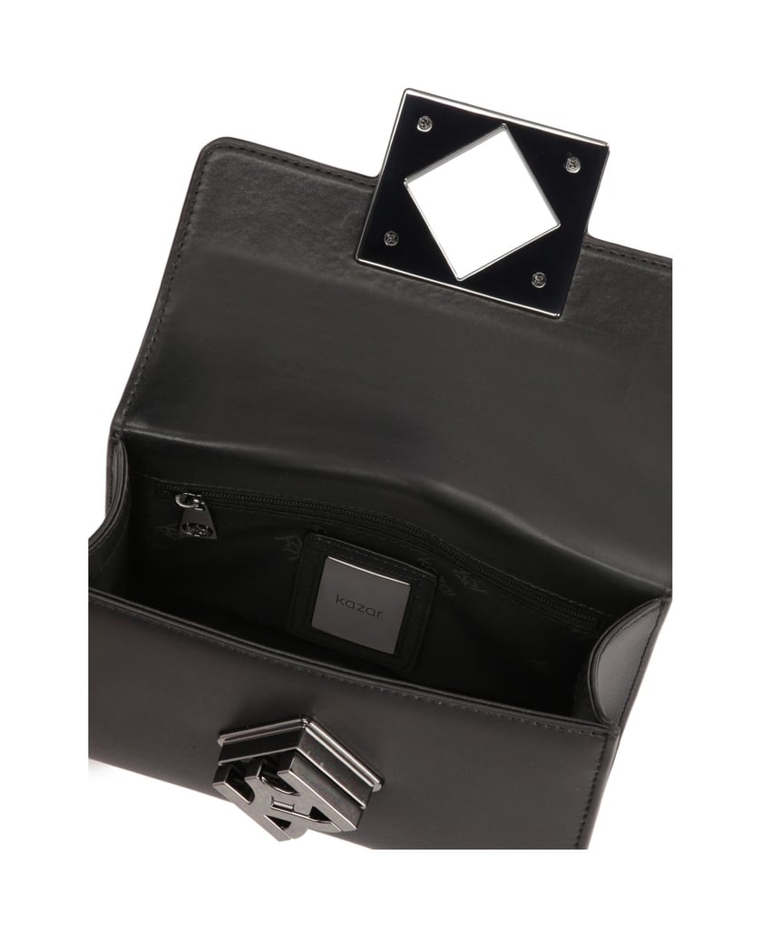 Kazar-Small-rigid-bag-with-large-clasp-čierna