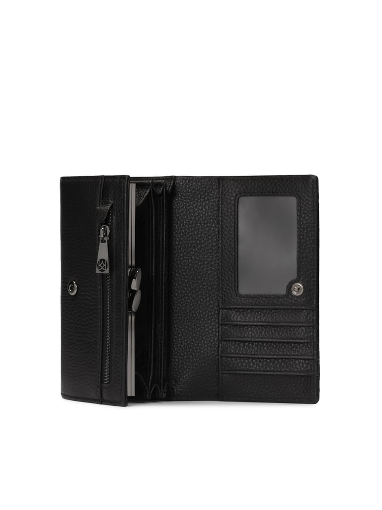 Kazar-Schwarzes,-längliches-Portemonnaie-mit-g