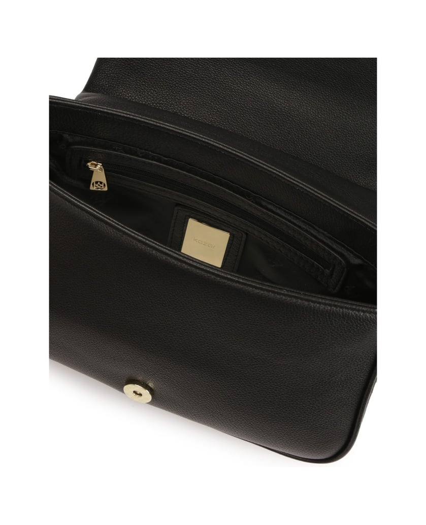 Kazar-Black-handbag-with-striking-pinned-strap-čierna