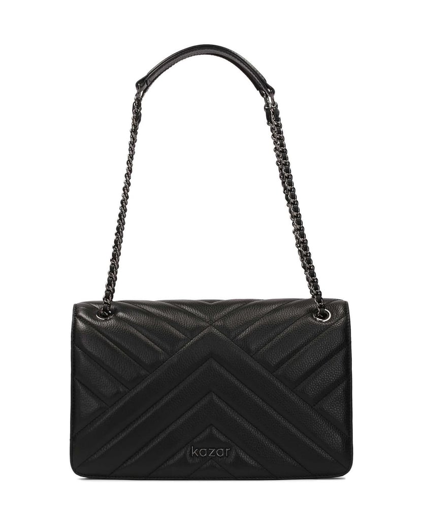 Kazar-Schwarze-verschnörkelte-Handtasche-an-ei-schwarz