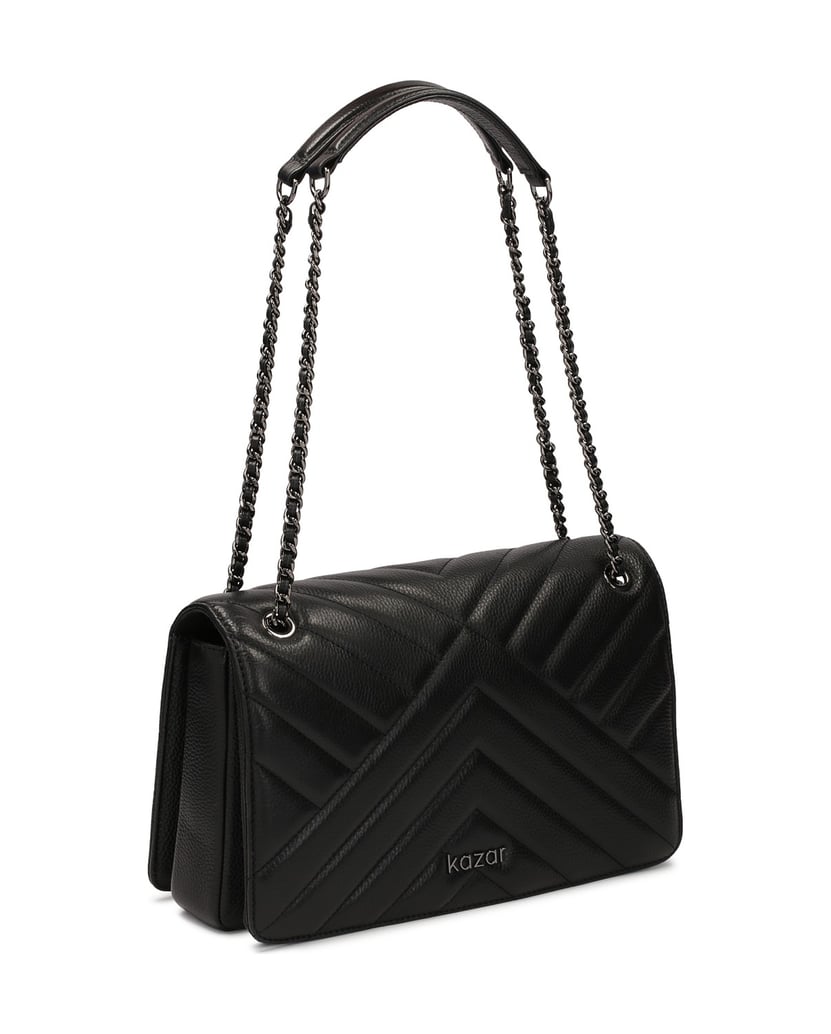 Kazar-Schwarze-verschnörkelte-Handtasche-an-ei-schwarz