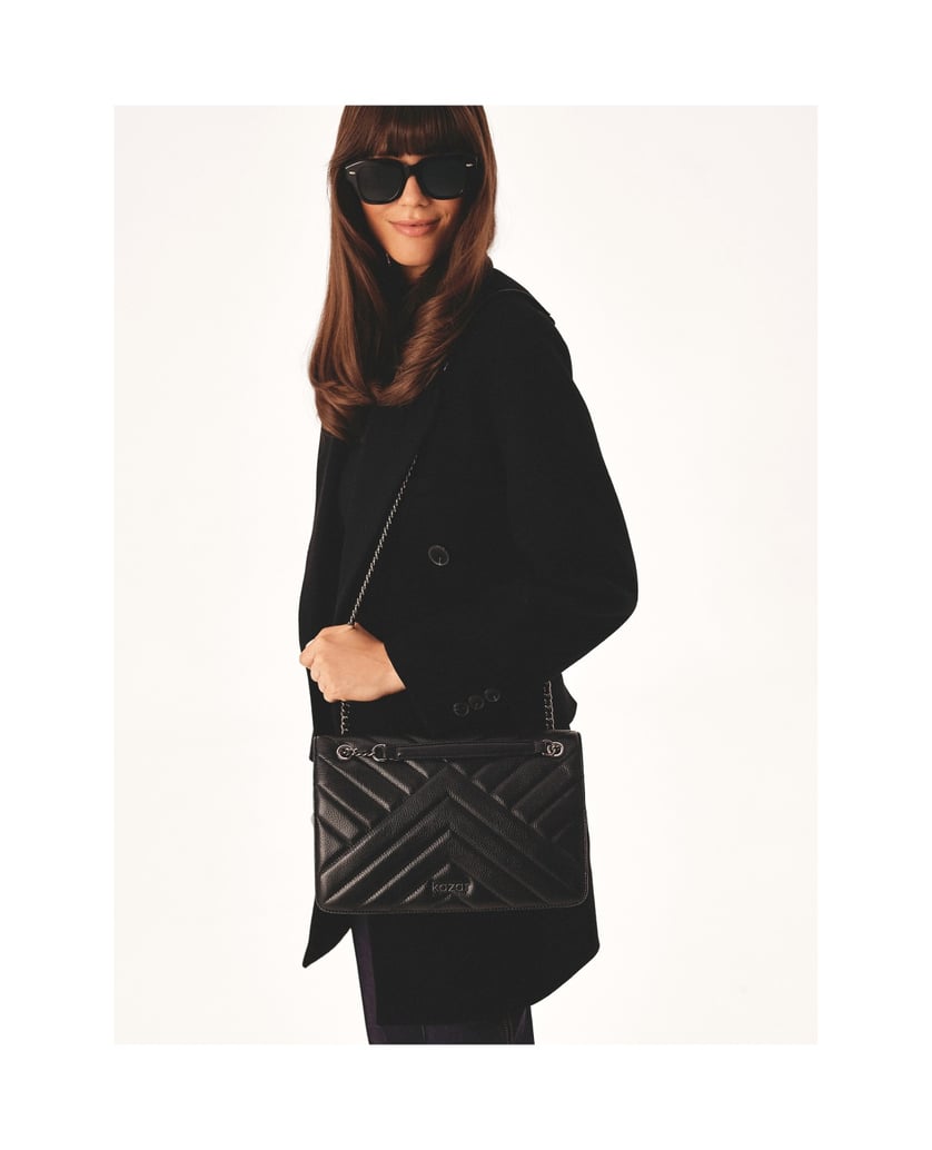 Kazar-Schwarze-verschnörkelte-Handtasche-an-ei-schwarz