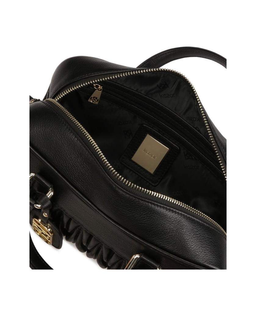 Kazar-Black-handbag-with-an-interesting-shape-černá