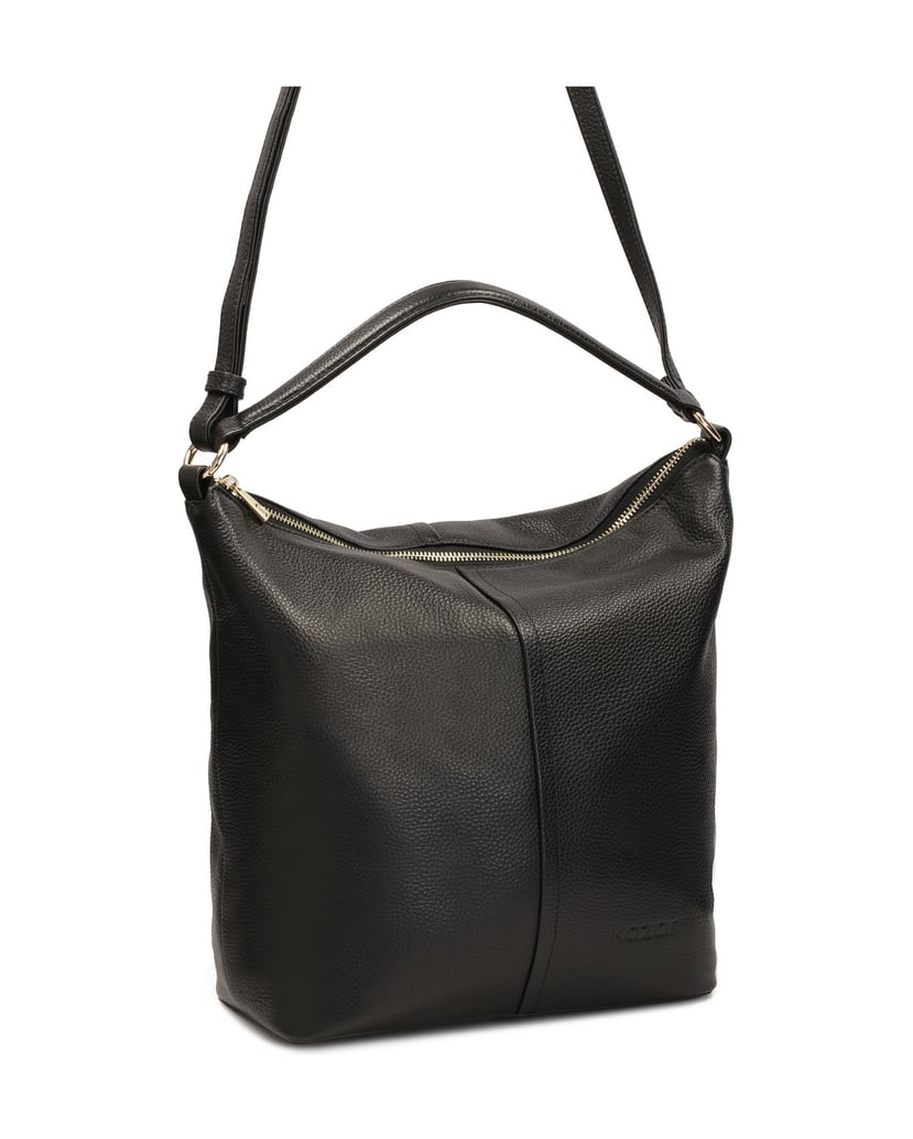 Kazar-Loose-handbag-with-two-straps-čierna