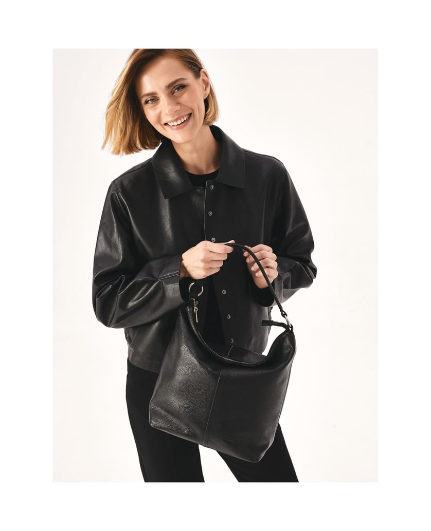 Kazar-Loose-handbag-with-two-straps-čierna