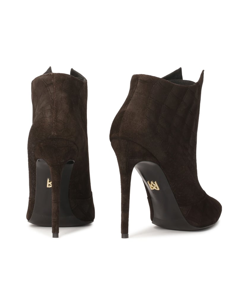 Kazar-Brown-embossed-suede-boots-tmavá-hnedá