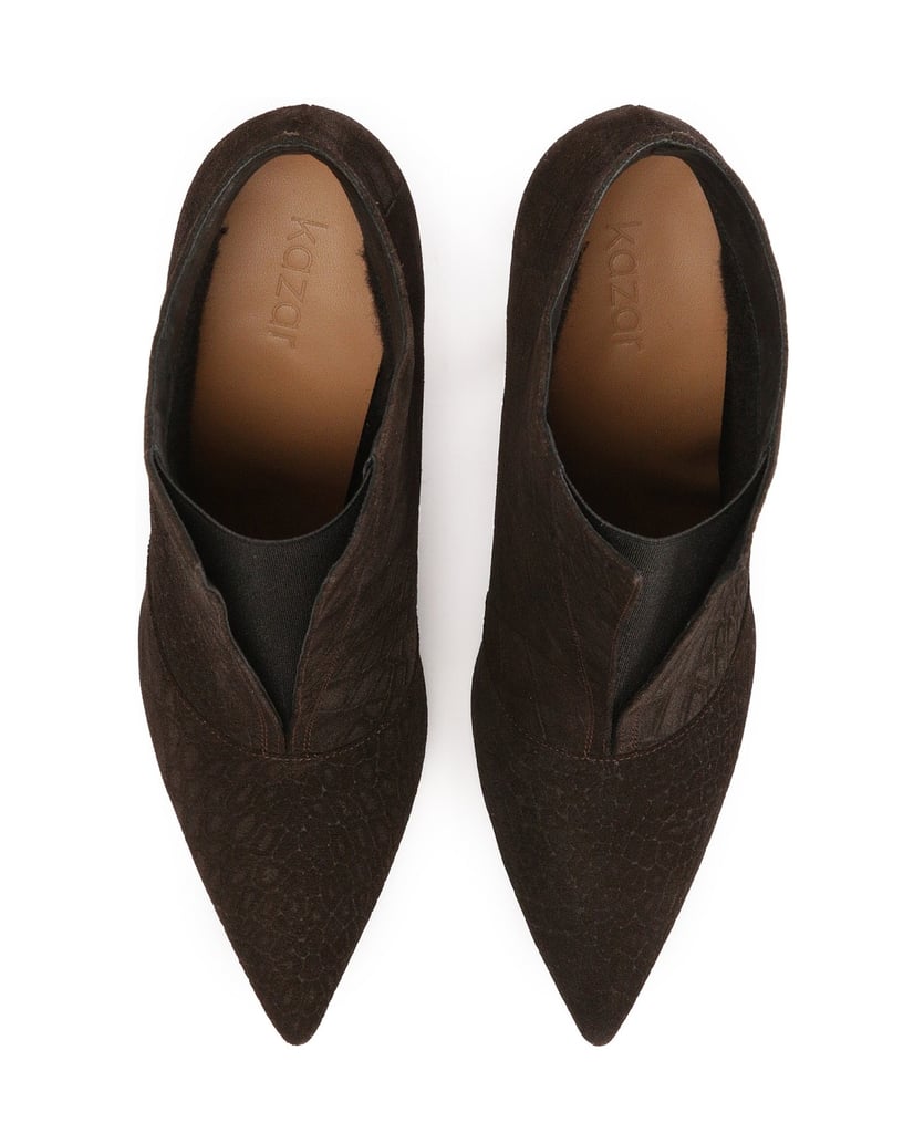 Kazar-Brown-embossed-suede-boots-tmavá-hnedá