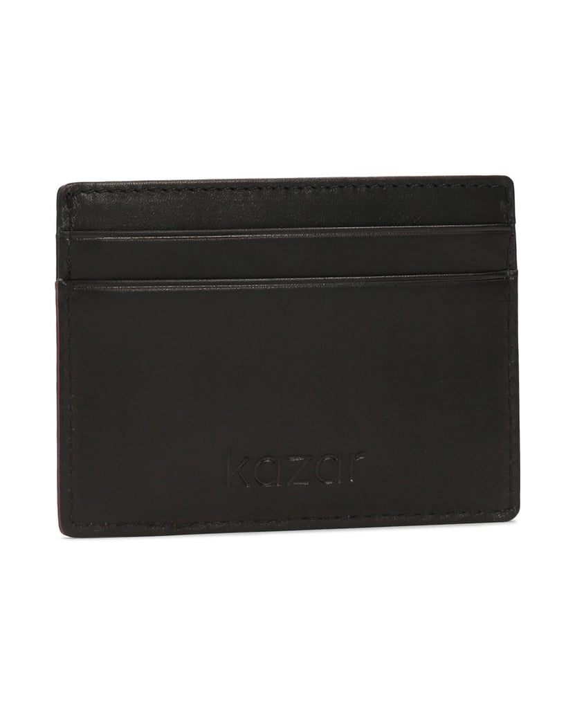 Kazar-Leather-black-card-case-with-red-accents-černá