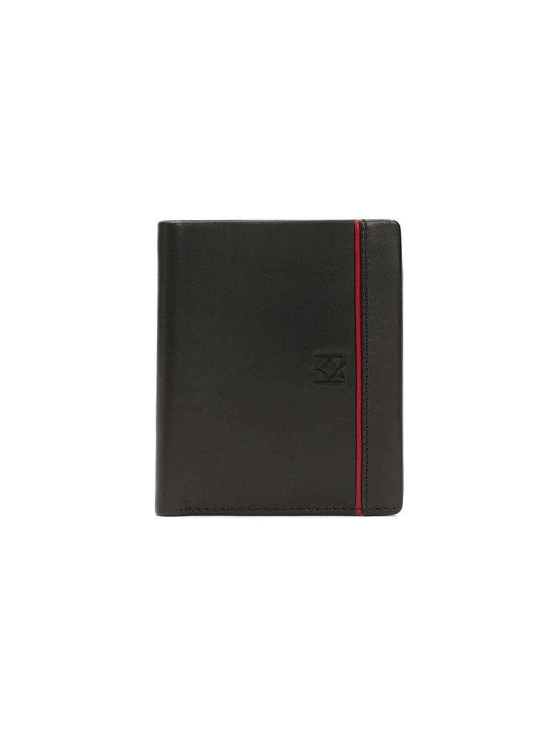 Kazar-Kleines-schwarzes-Portemonnaie-mit-rotem