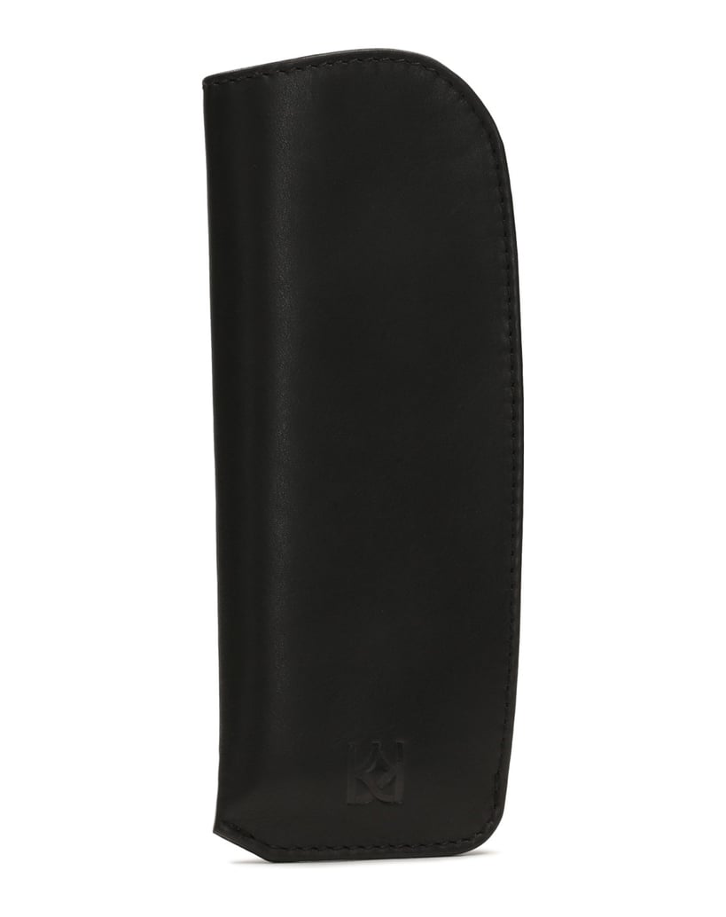 Kazar-Schwarzes-Lederetui-für-Brille-und-Stift-schwarz
