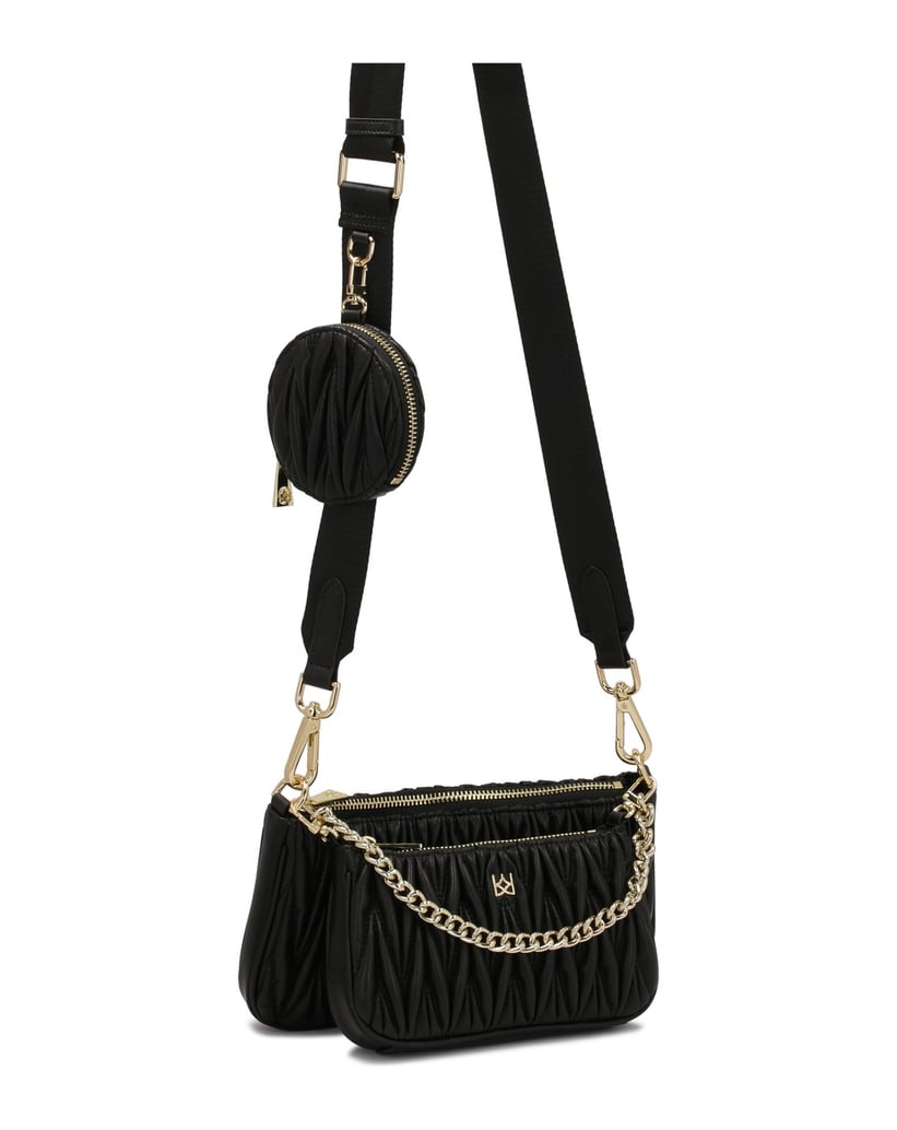 Kazar-Schwarze-dreiteilige-Handtasche-mit-auff-schwarz