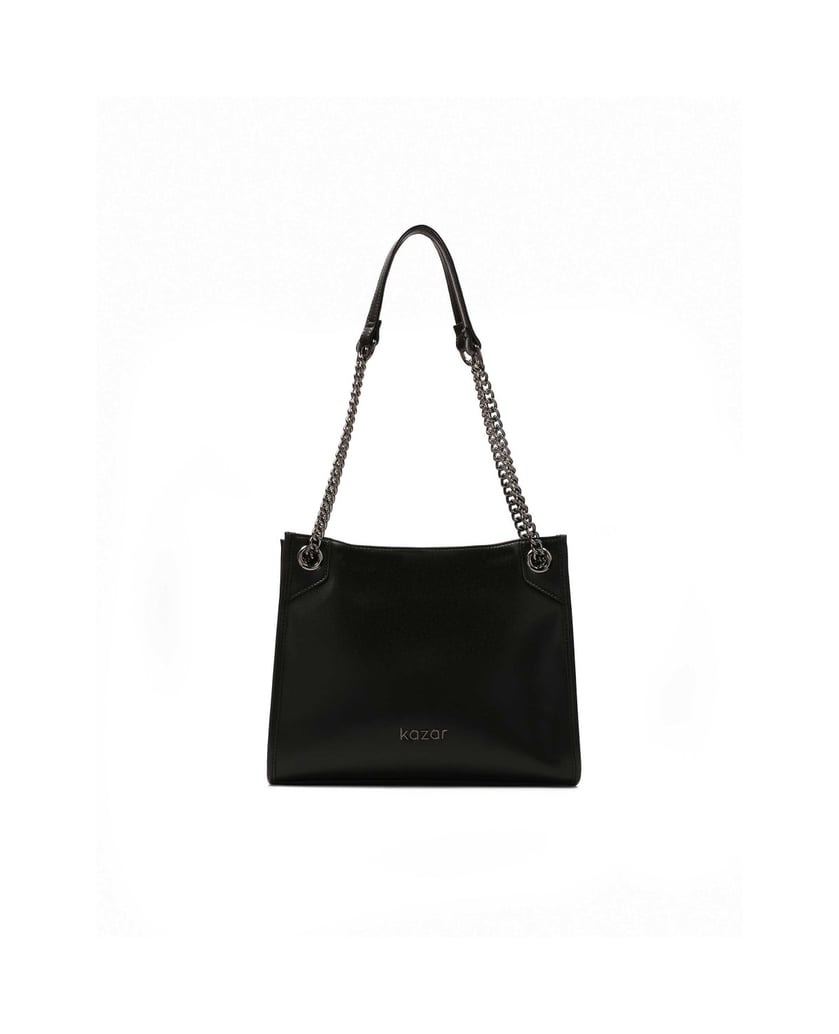 Kazar-Shoulder-bag-with-sliding-chain-čierna