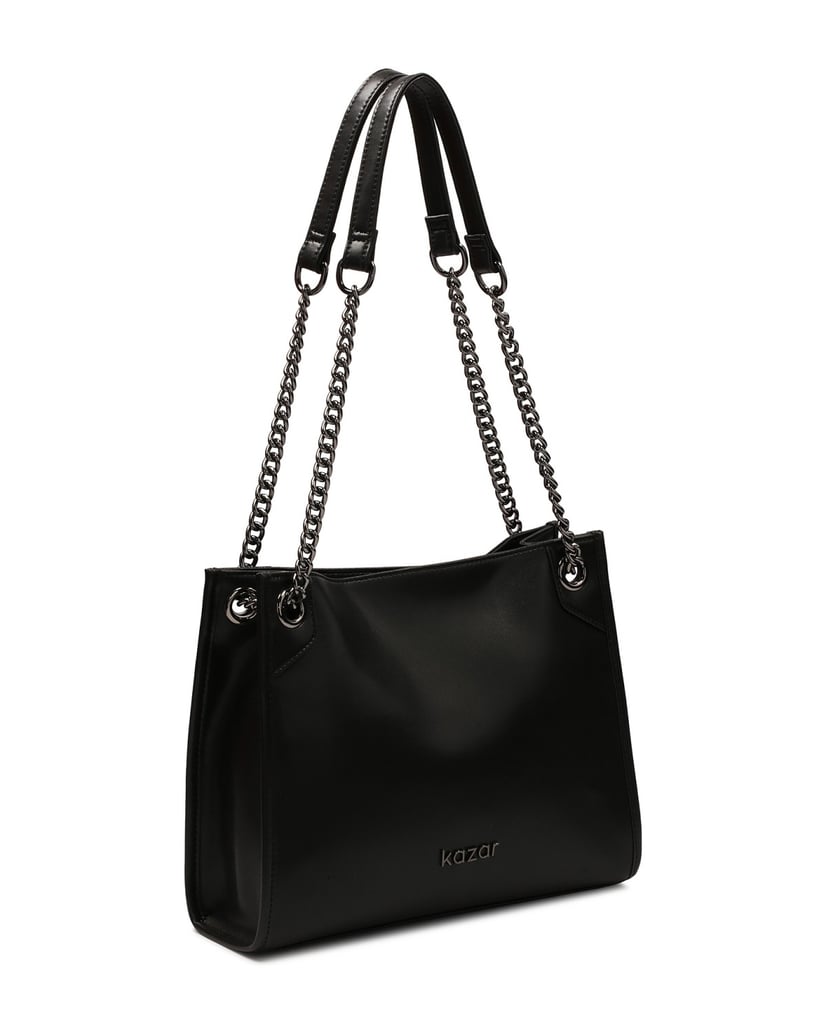 Kazar-Shoulder-bag-with-sliding-chain-čierna