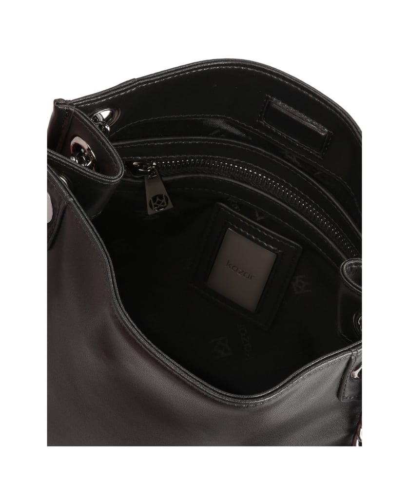 Kazar-Shoulder-bag-with-sliding-chain-čierna