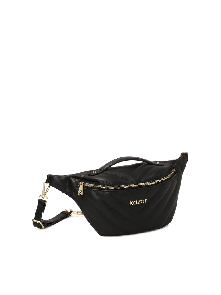 Kazar-Schwarze-Lederniere-mit-Twill-Nähten