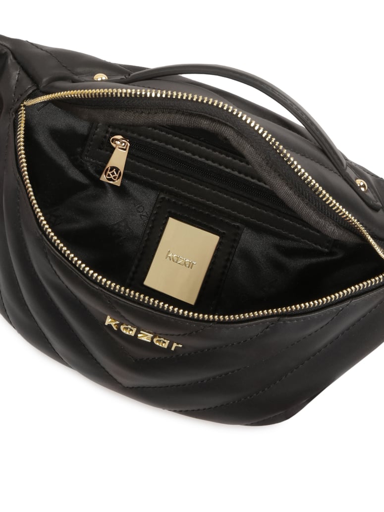 Kazar-Schwarze-Lederniere-mit-Twill-Nähten