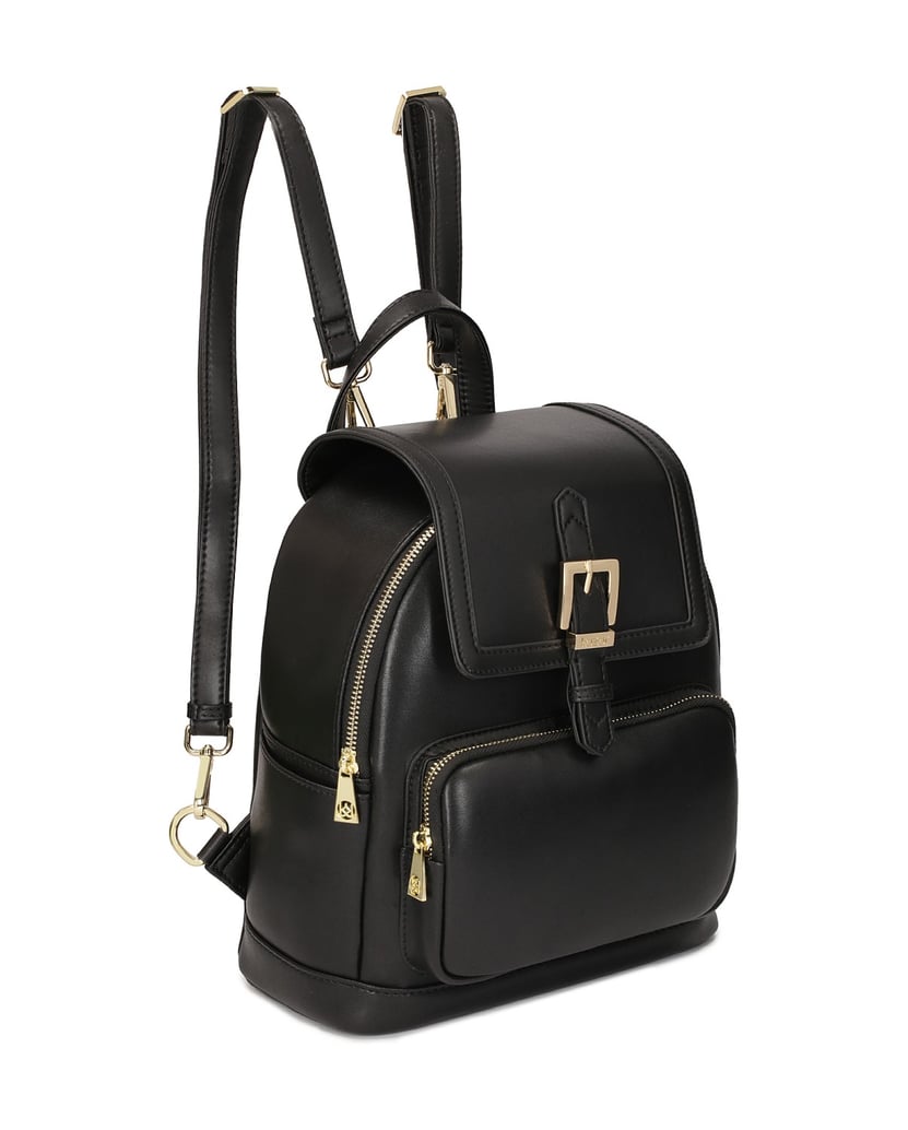 Kazar-Schwarzer-Lederrucksack-mit-Klappe