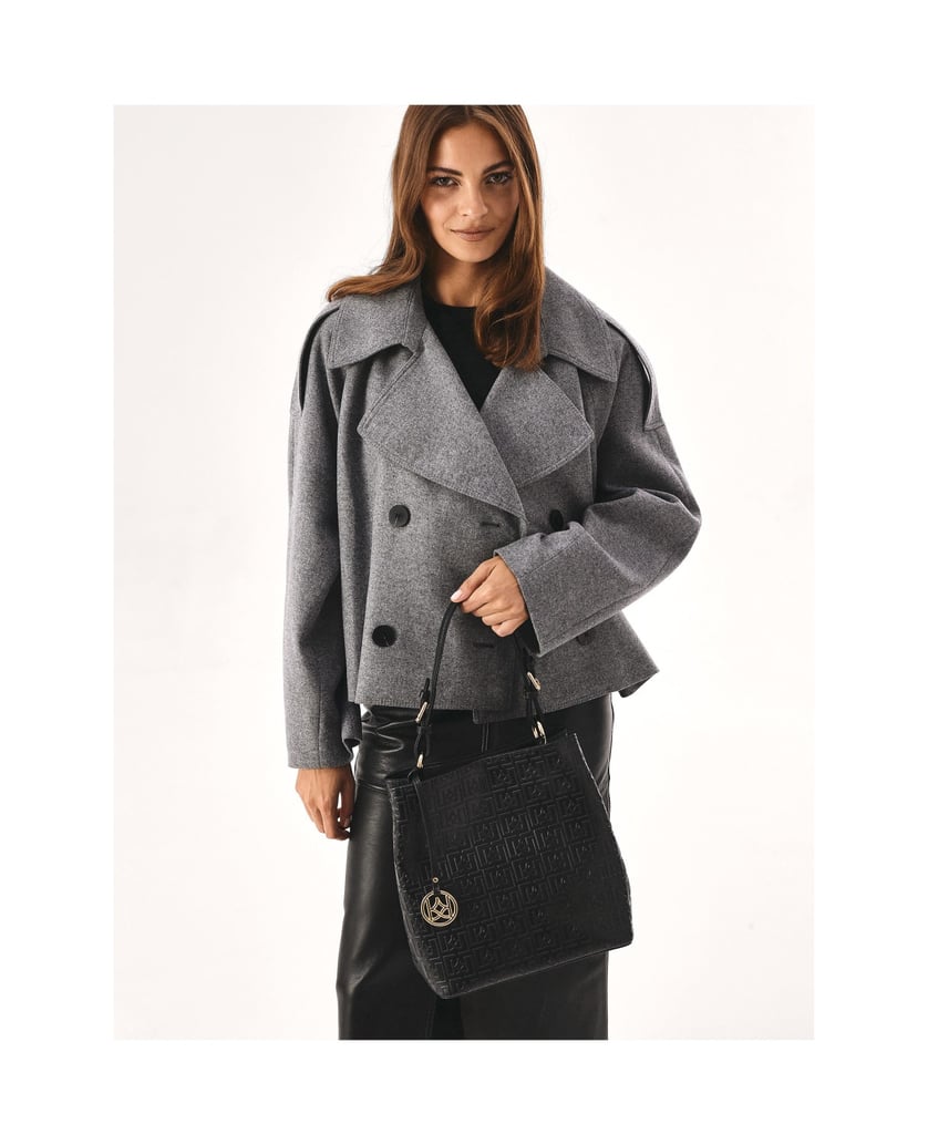 Kazar-Schwarze-Lederhandtasche-mit-geprägtem-D