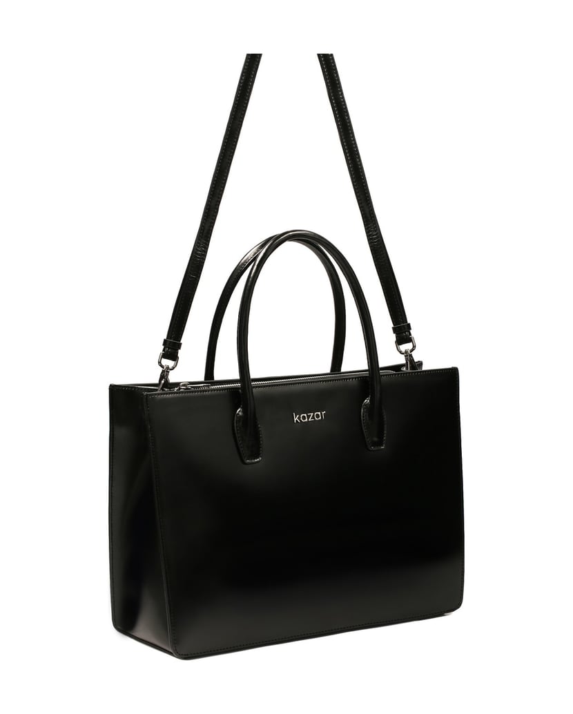 Kazar-Große-elegante-Handtasche-im-Minimalstil-schwarz