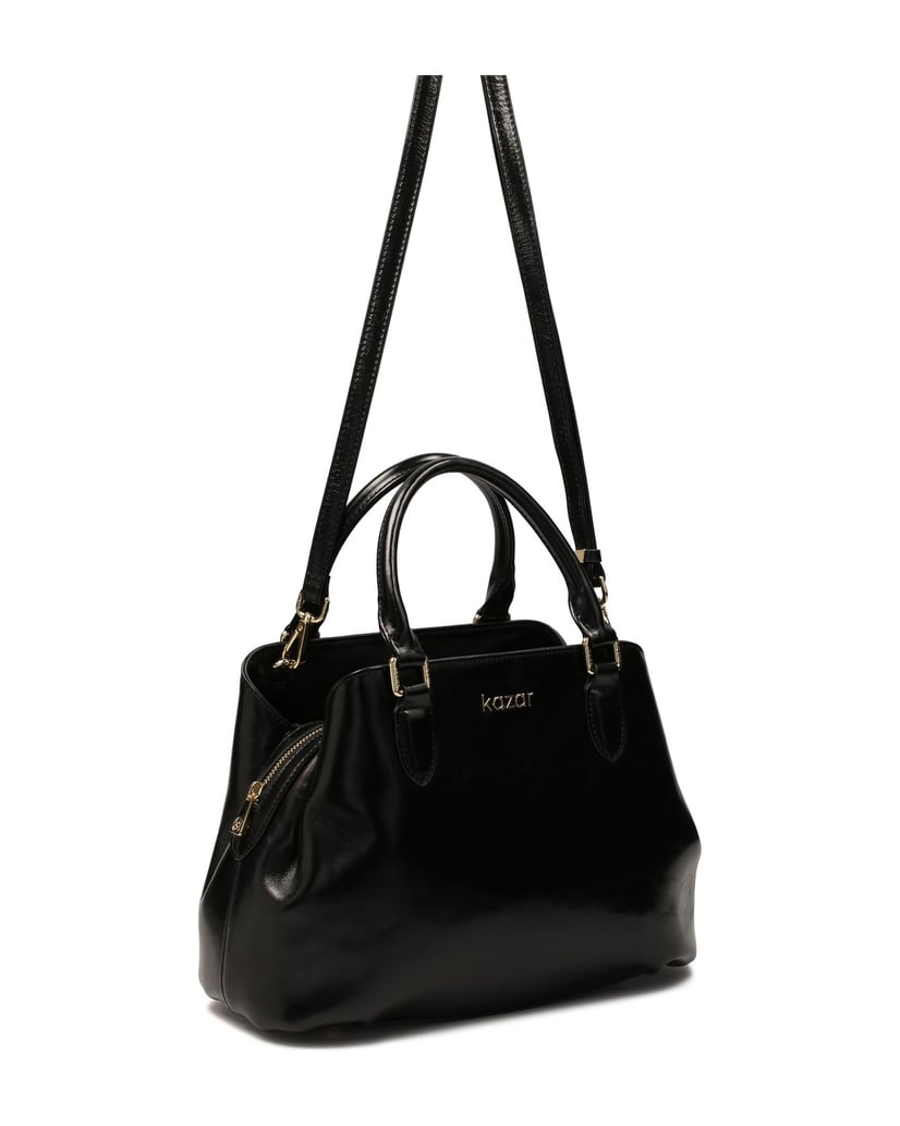Kazar-Schwarze-lässige-Handtasche-für-Hand-und-Schulter-schwarz