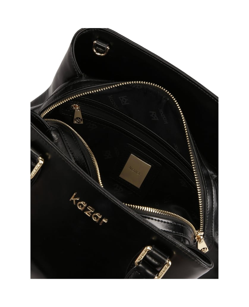 Kazar-Schwarze-lässige-Handtasche-für-Hand-und-Schulter-schwarz