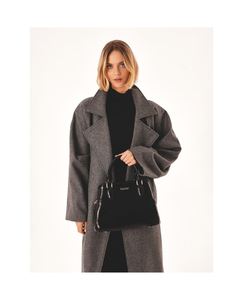 Kazar-Schwarze-lässige-Handtasche-für-Hand-und-Schulter-schwarz