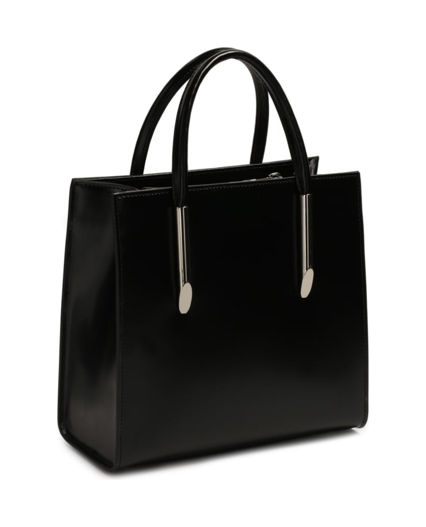 Kazar-Black-handbag-with-key-ring-decorated-with-silver-rhinestones-černá