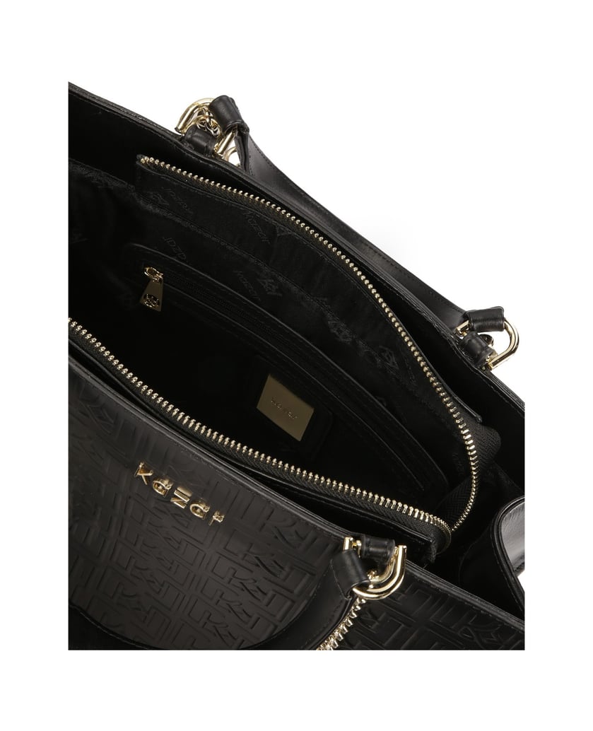 Kazar-Große-einfache-Handtasche-mit-geprägtem-schwarz