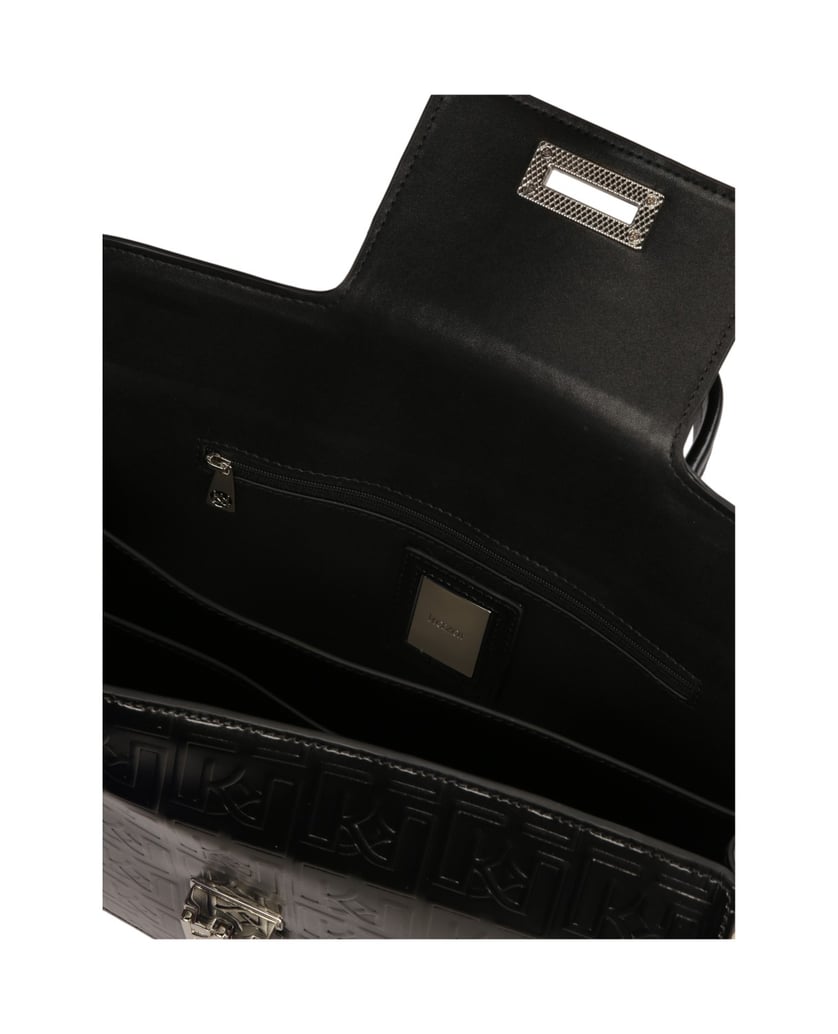 Kazar-Lederhandtasche-mit-Griff-und-Riemen-schwarz