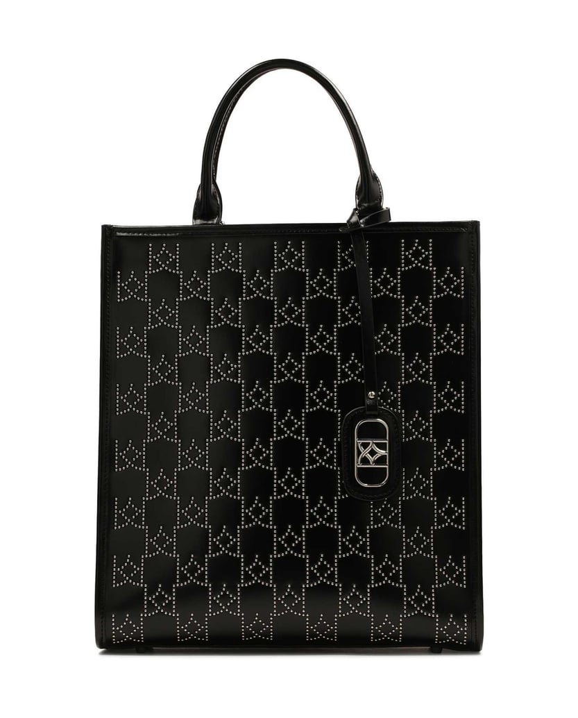 Kazar-Large-handbag-with-dotted-metal-monograms-černá