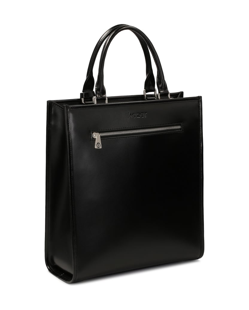 Kazar-Large-handbag-with-dotted-metal-monograms-černá